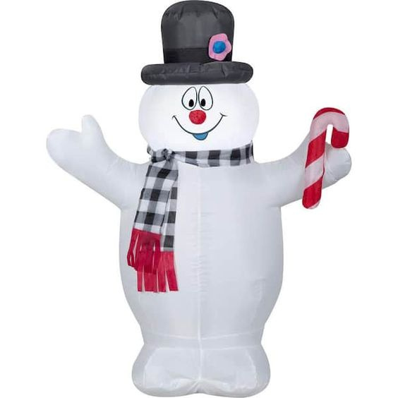 Frosty The Snowman With Candy Cane Holiday Inflatable